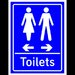 Sign Toilets Arrows Women Left  Men Right